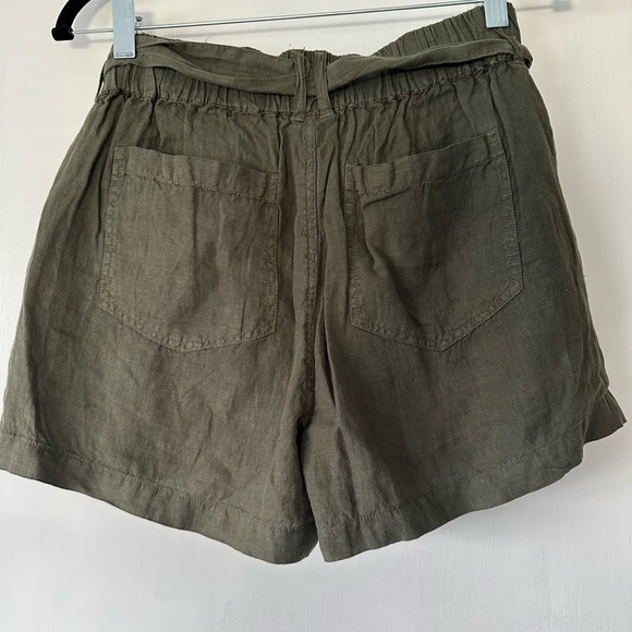 LOFT Lou & Gray Army Green Linen Shorts with Belt. NWT. - Picture 4 of 6